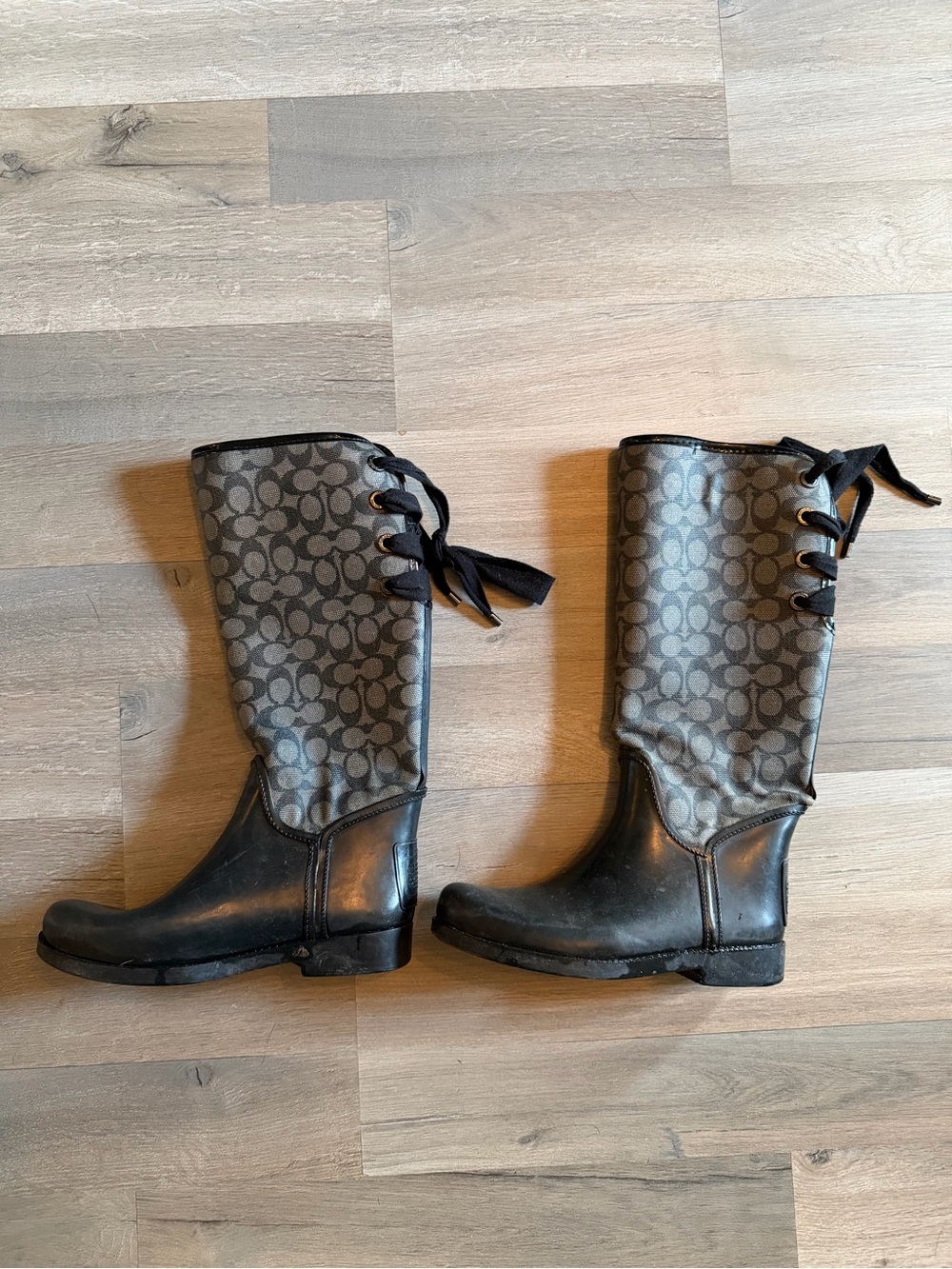 Coach Lace-Up Knee-High Boots